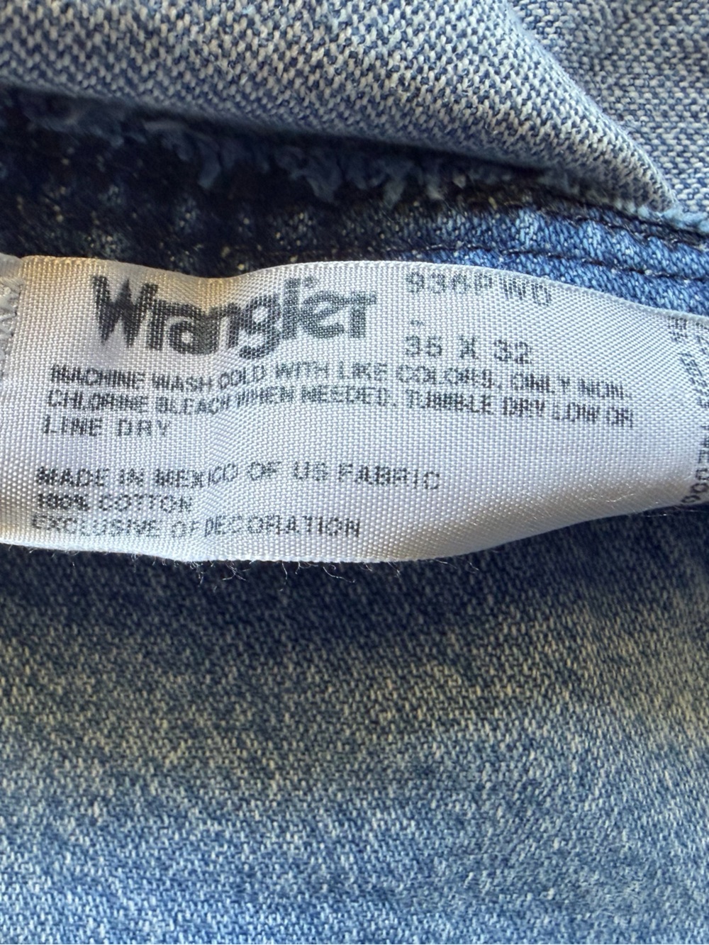 Wrangler Jeans Men's 35x32 (35x29) Slim Fit Cowboy Cut Distressed Work 936PWD - Picture 5 of 8